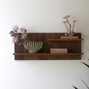 "Rhythmic Wood" Tambour Wood Shelf - Space-Efficient & Stylish