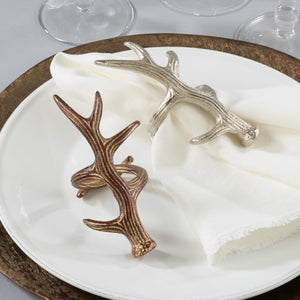 Antler Napkin Ring in Bronze & Silver