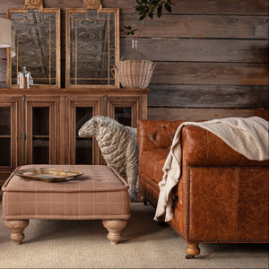 Kingswell Distressed Leather Chesterfield Sofa