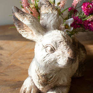 Quiet Thicket Faux Concrete Rabbit Planter