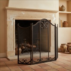 Ironwood Scroll Fireplace Screen