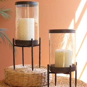 Still Glow Glass Cylinder Candle Holders