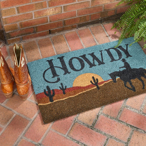 Sunset Howdy Western Doormat
