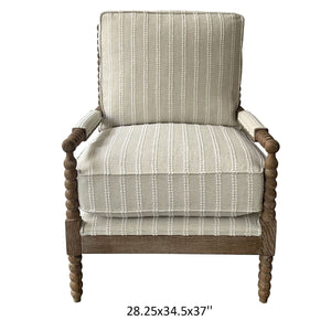 Chair with striped cushion on a white background