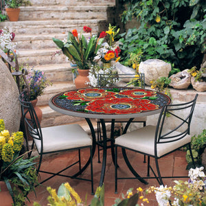 Zinnia Mosaic Patio Table-Iron Accents