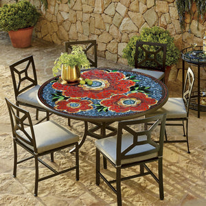 Zinnia Mosaic Patio Table-Iron Accents