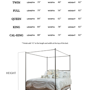 Elowen Canopy Bed Sizes