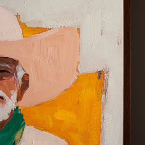 Detail of the framed cowboy painting