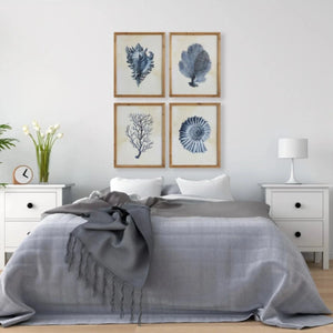 Coastal Elegance Wood Framed Wall Art