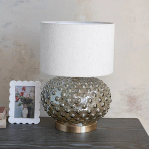 Smoke Glass Hobnail Table Lamp