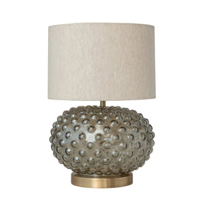 Smoke Glass Hobnail Table Lamp