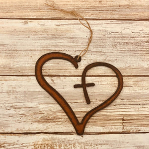 Heart w/ Cross Ornament