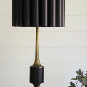 Close-up of the rippled fluted metal shade