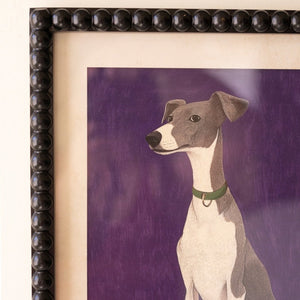 Cheerful framed hound dog print