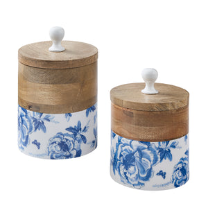 Vintage Bloom Wooden Canisters