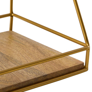 Luxe Gold & Wood 2-Tier Organizer