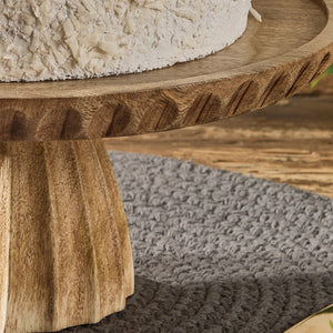 Fluted Wood Cake Stand
