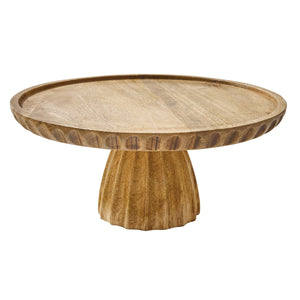 Fluted Wood Cake Stand