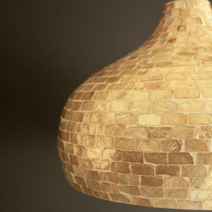 Inside view of bamboo dome pendant shade