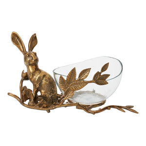Golden Hare Centerpiece Bowl