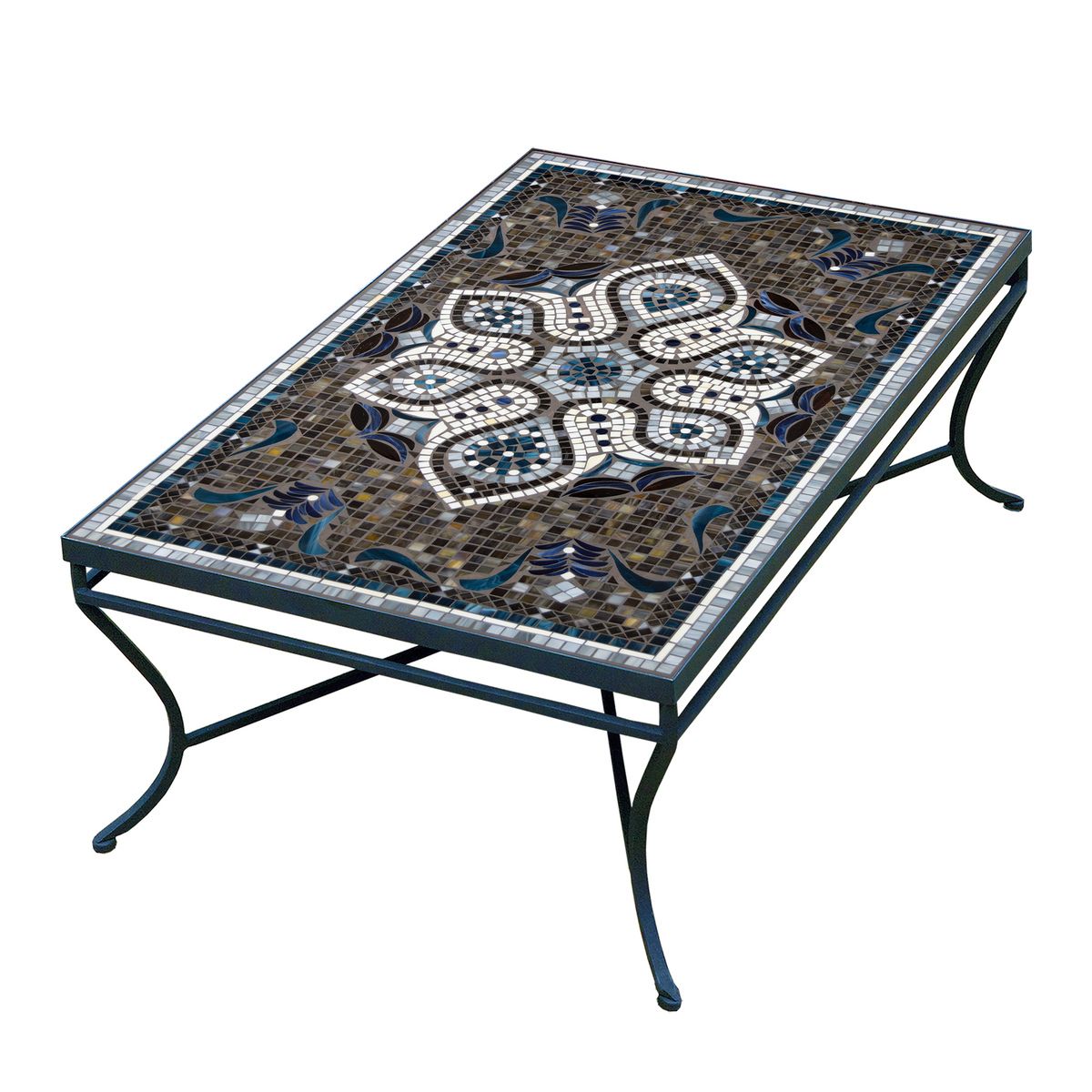 Grigio Mosaic Coffee Table - Rect-Iron Accents