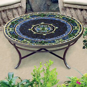 Lake Como Mosaic Coffee Table-Iron Accents