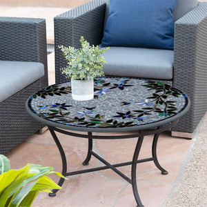 Royal Hummingbird Mosaic Coffee Table-Iron Accents