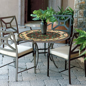 Finch Mosaic Patio Table-Iron Accents