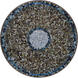 Slate Glass Mosaic Table Tops-Iron Accents