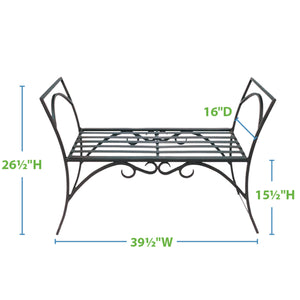 Geo Garden Bench-Iron Accents