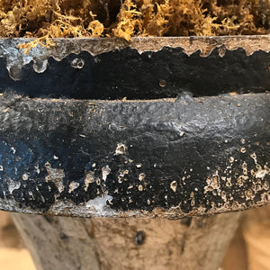 Black Mantel Urn-Iron Accents