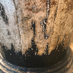 Black Mantel Urn-Iron Accents