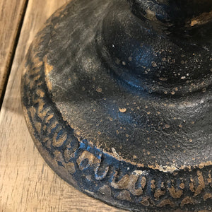Black Mantel Urn-Iron Accents