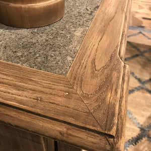 Aged Zinc Whiskey Cabinet-Iron Accents