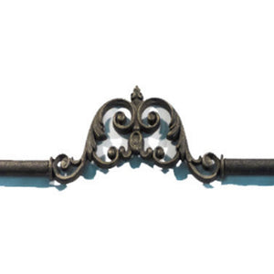 Leaf Scroll Drapery Centerpiece-Iron Accents