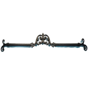 Leaf Scroll Drapery Centerpiece-Iron Accents