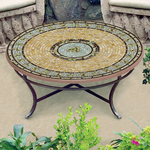 Malibu Mosaic Coffee Table-Iron Accents