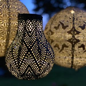 Bulb Ikat Lantern - Petrol