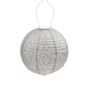 Round Ikat Lantern - Light Taupe