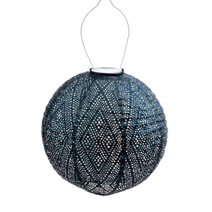 Round Ikat Lantern - Petrol