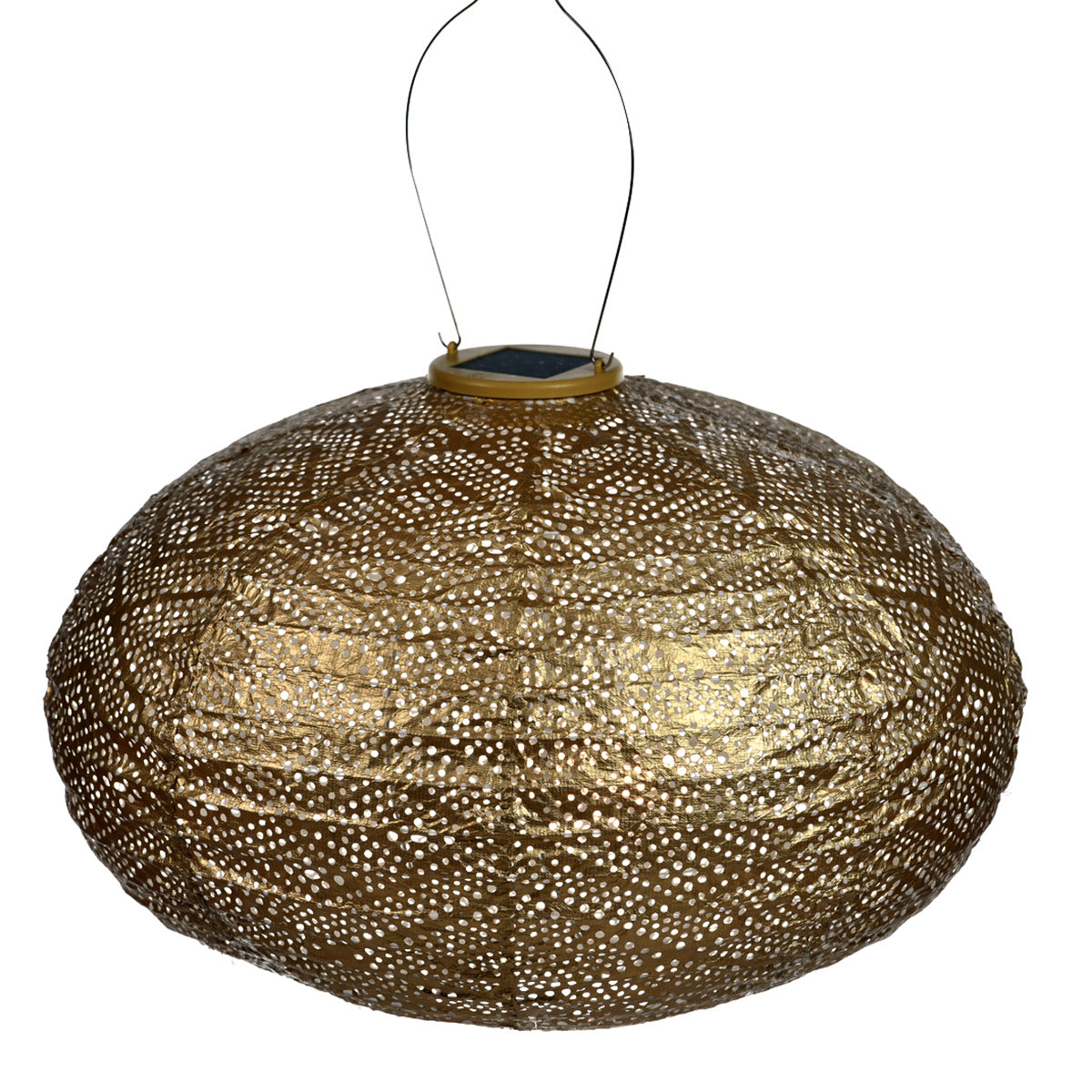 Oval Ikat Lantern - Gold