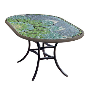 Lovina Mosaic Oval Bistro-Iron Accents