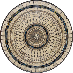 Slate Stone Mosaic Table Tops-Iron Accents
