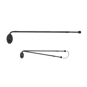 Telescoping Swing Arm Drapery Rod - Black
