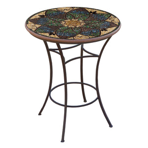Monaco Mosaic High Dining Table-Iron Accents