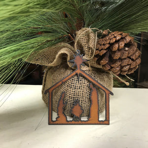 Nativity Scene Ornament-Iron Accents