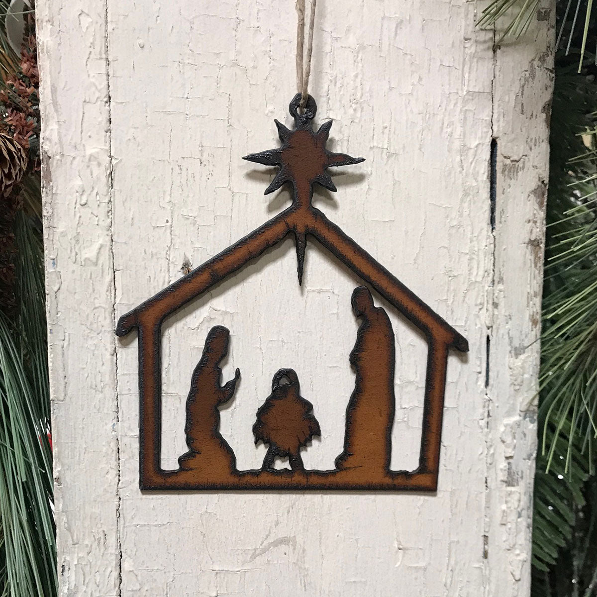 Nativity Scene Ornament-Iron Accents