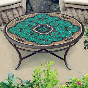 Sardinia Mosaic Coffee Table-Iron Accents