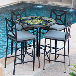 Giovella Mosaic High Dining Table-Iron Accents