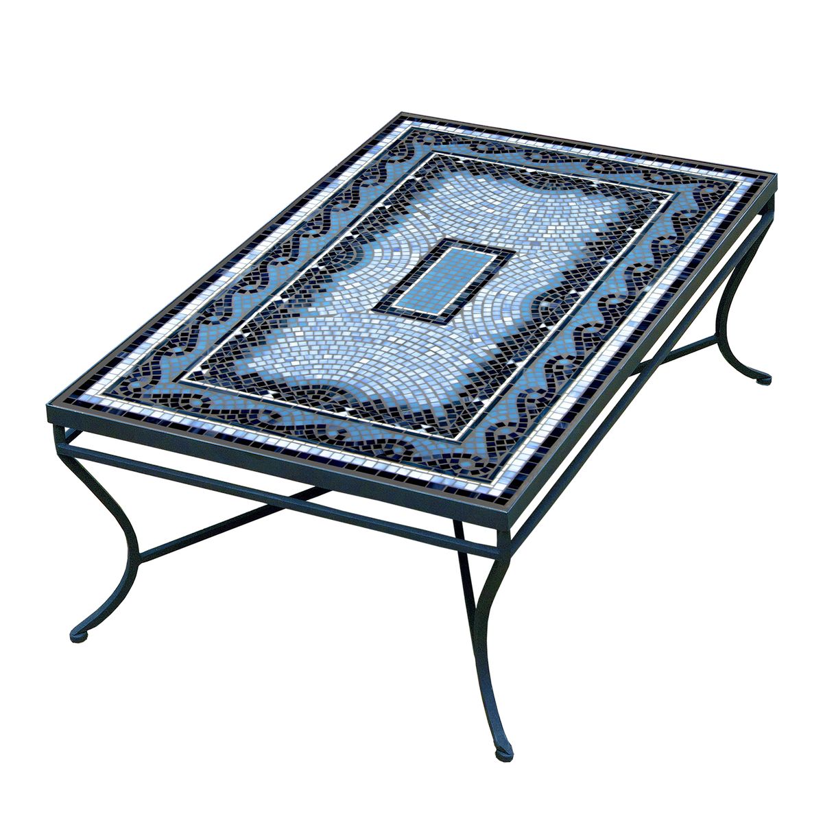 Navagio Mosaic Coffee Table - Rect-Iron Accents